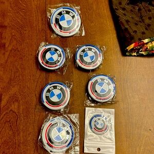 7Pcs B-M-W 50th Anniversary Wheel Emblem Rim HubCaps Badges 82mm 74mm 56mm 45mm